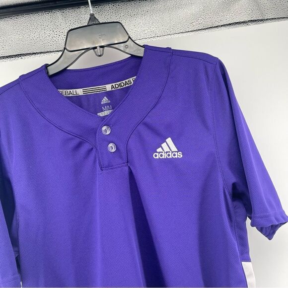 Adidas Men’s Purple Diamond King Elite Two-Button Baseball Jersey Medium - Picture 3 of 12